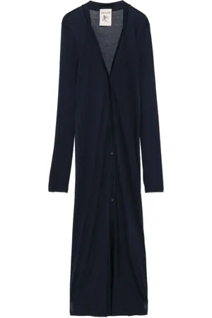SEMICOUTURE Truien, Dames, Blauw, S, Navy Button-Up Sweater