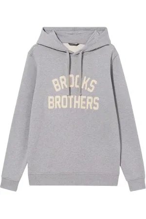 Brooks Brothers Sweatshirts & Hoodies, Heren, Grijs, S, Katoen, Terry Logo-Geborduurde Hoodie