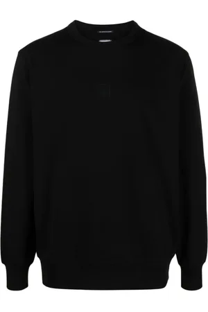 C.P. Company Sweatshirts & Hoodies, Heren, Zwart, L, Katoen, Zwart Metropolis Serie Logo Sweatshirt