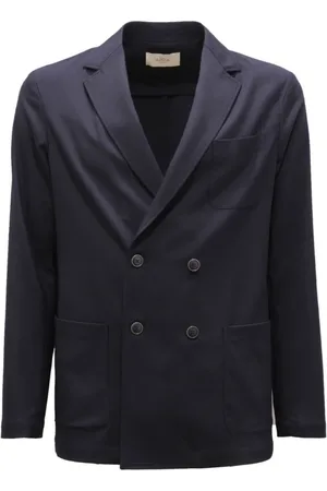 ALTEA Jassen, Heren, Blauw, M, Wol, Dubbelbreasted wollen blend jas