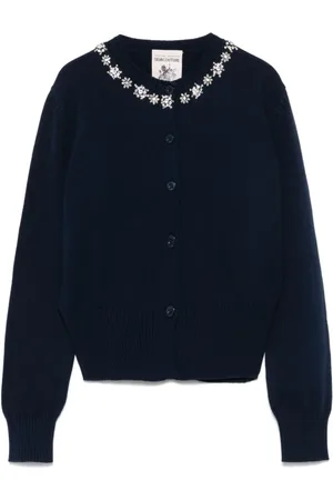 SEMICOUTURE Truien, Dames, Blauw, S, Navy Crew Neck Sweater