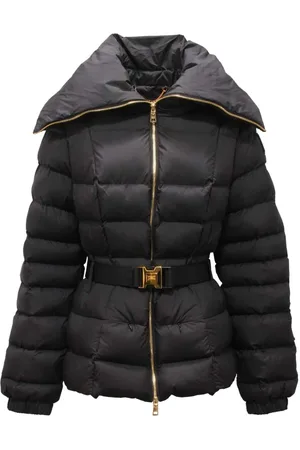 Elisabetta Franchi Jassen, Dames, Zwart, L, Gewatteerd jack in zwart