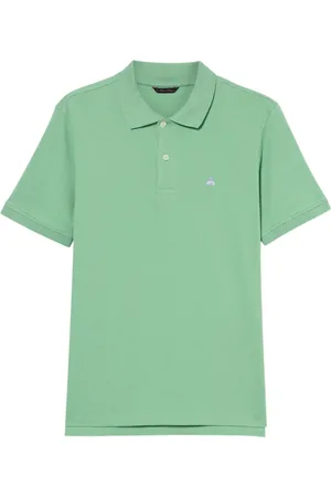 Brooks Brothers Tops, Heren, Groen, L, Katoen, Katoenen Piqué Polo