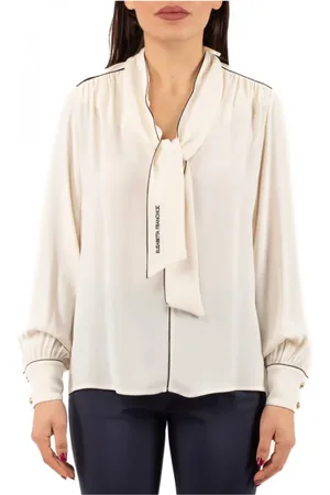 Elisabetta Franchi Blouses & Shirts, Dames, , M, Elegante Witte Blouse