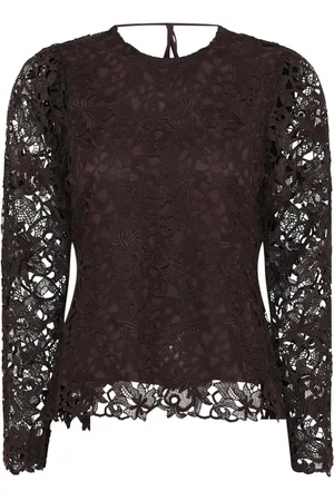 Bruuns Bazaar Blouses & Shirts, Dames, Bruin, XS, Polyester, Delicioso Kant Blouse