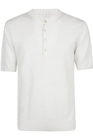 ELEVENTY Truien, Heren, , L, Linnen, Zomer Linnen Ronde Hals Shirt