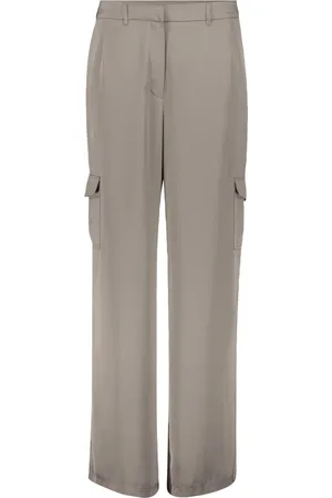 Betty Barclay Broeken, Dames, Grijs, S, Casual effen broek