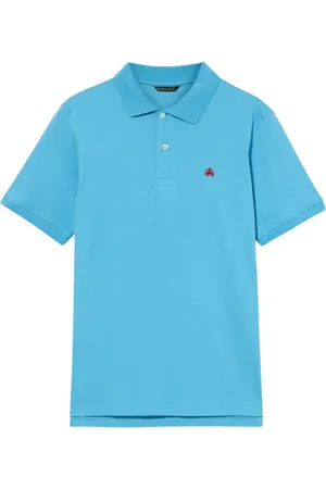Brooks Brothers Tops, Heren, Blauw, S, Katoen, Katoen Piqué Polo