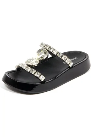 Jeffrey Campbell Schoenen, Dames, Zwart, 38 EU, Strass slippers met Zhao model