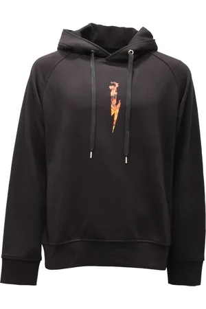 Neil Barrett Sweatshirts & Hoodies, Heren, Zwart, S, Katoen, Katoenen Sweatshirt Made in Italy