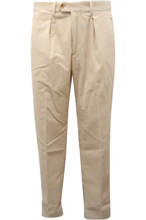 Etro Broeken, Heren, Wit, L, Fluwelen Broek in Wit, Gemaakt in Italië