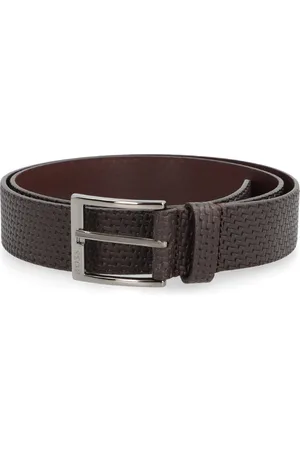 HUGO BOSS Accessoires, Heren, Bruin, 110 CM, Leer, Gevlochten Leren Riem