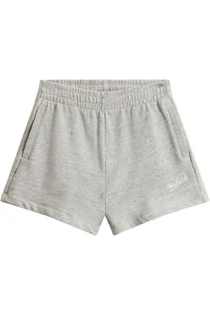 Woolrich Korte broeken, Dames, Grijs, M, Heather Grey Shorts met Elastische Tailleband