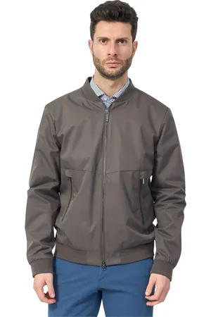 Bugatti Jassen, Heren, Grijs, XL, Polyester, Grijze Jassen met Fullzip Sluiting
