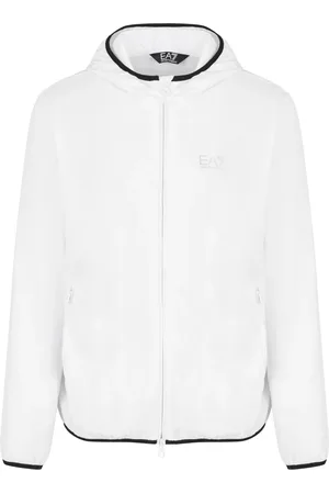 Emporio Armani Jassen, Heren, Wit, L, Witte Bomberjack met capuchon
