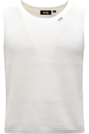 GCDS Truien, Heren, Wit, M, Open Gebreide Tanktop Off