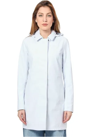 K-Way Jassen, Dames, Wit, 2Xl, Leer, Witte Slim Fit Trenchcoat