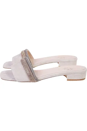 ELEVENTY Schoenen, Dames, , 38 EU, Suède, Suède Sandalen met Bicolor Strass Banden