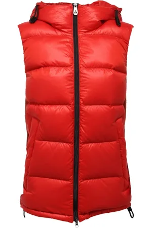 Peuterey Jassen, Dames, Rood, L, Mouwloos jack met capuchon