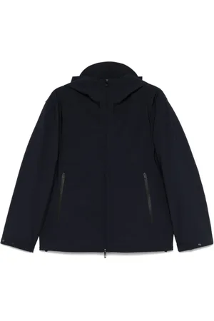Emporio Armani Jassen, Heren, Blauw, M, Blauwe Capsule Jassen met Ritssluiting