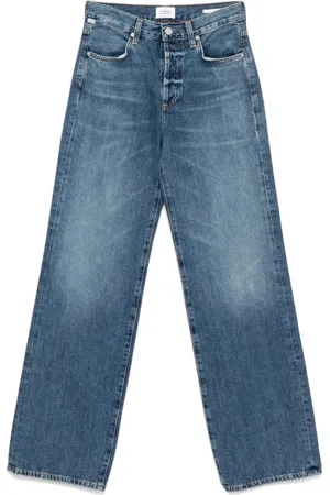Citizens of Humanity Jeans, Dames, Blauw, W25, Denim, Indigo Blauwe Knoop-Front Jeans