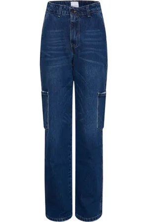 Noella Jeans, Dames, Blauw, L, Cargo Jeans, Donkerblauw Gewassen