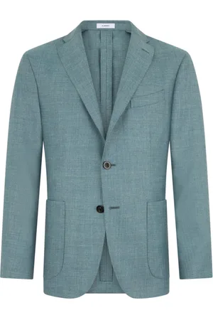 Boglioli Jassen, Heren, Groen, 2Xl, Wol, Wol Zijde Linnen oxford K-Jacket