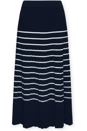 Elena Miro Rokken, Dames, Blauw, M, Lange rok, geplooid en gestreept