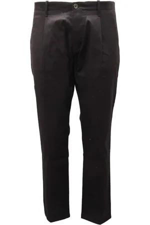 Nine In The Morning Broeken, Heren, Zwart, M, Plooi Effect Broek Made in Italy