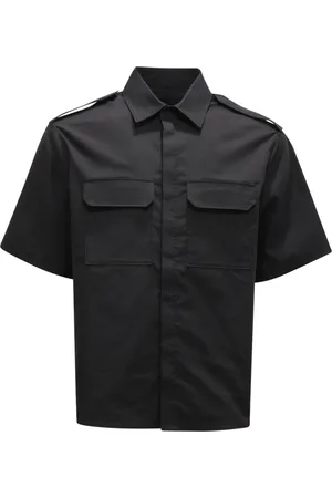 Neil Barrett Overhemden, Heren, Zwart, XL, Katoen, Losse Pasvorm Tech Shirt Zwart Katoen