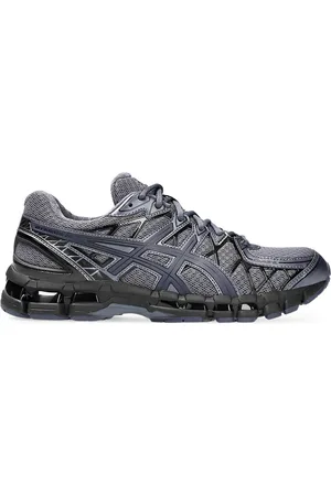 Asics Schoenen, Heren, Grijs, 44 1/2 EU, Grijze Vetersneaker met Tigerstrepen