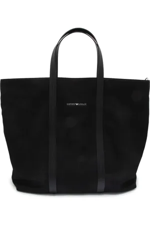 Emporio Armani Tassen, Dames, Zwart, ONE Size, Katoen, Katoenen Tas met Verstelbare Band