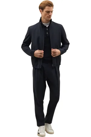 Boglioli Jassen, Heren, Blauw, L, Wol, Stretch Wool Canva Bomber