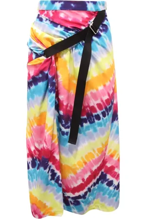 Kenzo Rokken, Dames, Veelkleurig, M, Gedrukte Omslag Midi Rok