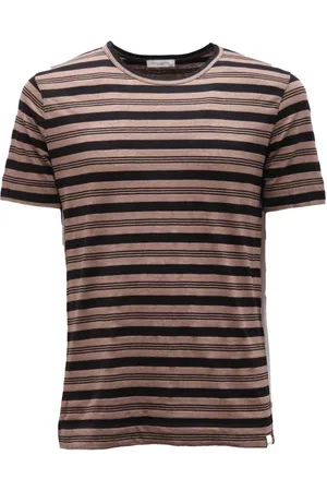 Paolo Pecora Tops, Heren, Bruin, XL, Katoen, Linnen/Katoen Bruin/Zwart Trui