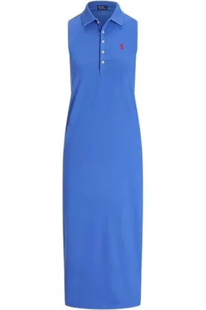 Ralph Lauren Kleedjes, Dames, Blauw, L, Elegante Jurk voor Vrouwen