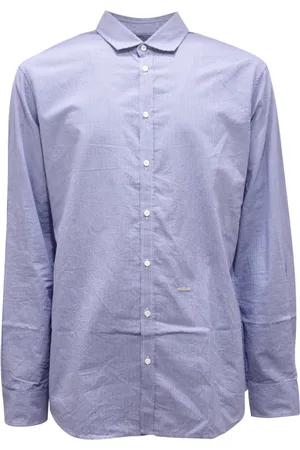 Dsquared2 Overhemden, Heren, Blauw, 2Xl, Blauw Micro Patroon Shirt