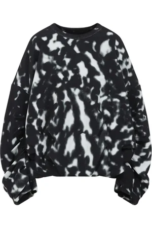 DRIES VAN NOTEN Sweatshirts & Hoodies, Dames, Zwart, S, Katoen, Zwarte Sweatshirt Stijlvolle Laagjes Chic Detail