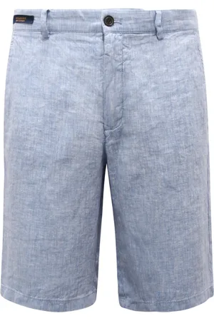 Paul & Shark Korte broeken, Heren, Blauw, L, Linnen, Linnen Bermuda Shorts 6663At Model