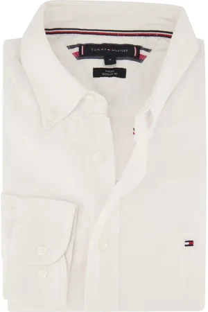 Tommy Hilfiger Overhemden, Heren, Wit, S, Katoen, Oxford Flex Overhemd