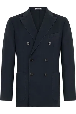 Boglioli Jassen, Heren, Blauw, S, Wol, Hoogwaardige Crêpe wol double-breasted K-jack