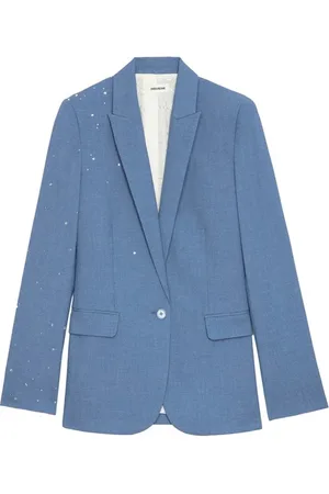 Zadig & Voltaire Jassen, Dames, Blauw, L, Stijlvolle Sako Mode Accessoire