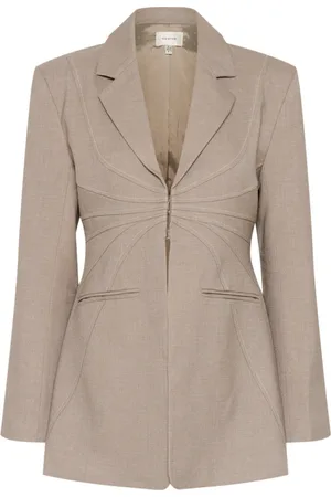 Gestuz Jassen, Dames, Grijs, L, Wol, Elegante Blazer Jas Rock Ridge Mel