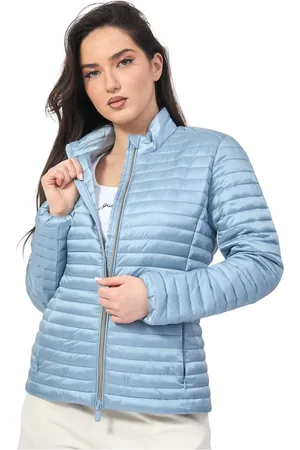 save the duck Jassen, Dames, Blauw, L, Blauwe dierenvrije Piumino jas Andreina