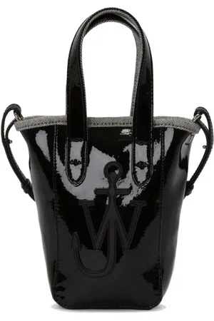 J.W.Anderson Tassen, Dames, Zwart, ONE Size, Leer, Stijlvolle Zwarte Bucket Bag