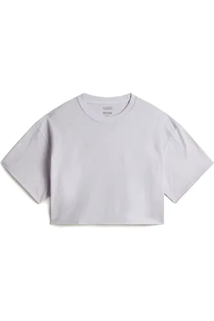 Vans Tops, Dames, Grijs, S, Katoen, Zwarte Relaxed Crop Wash Tee