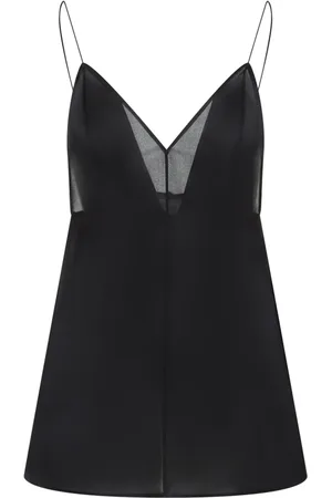 Khaite Tops, Dames, Zwart, S, Zwarte Zijden Top Sierlijke Stijl