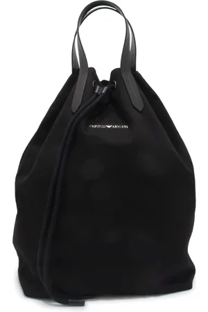 Emporio Armani Tassen, Dames, Zwart, ONE Size, Katoen, Katoenen tas met afneembare band