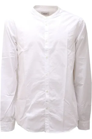 Dondup Overhemden, Heren, Wit, L, Katoen, Witte Katoenen Shirt met Piping