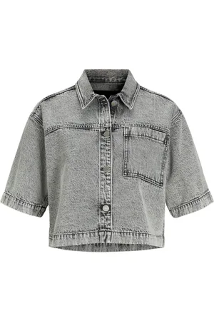 JACK & JONES Blouses & Shirts, Dames, Grijs, XL, Denim, Denim Comfort Shirt Jxsandy